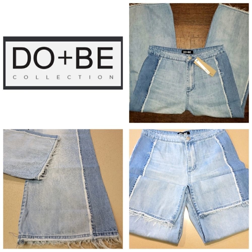 DO+BE High Waisted Wide Leg Cropped Jeans
